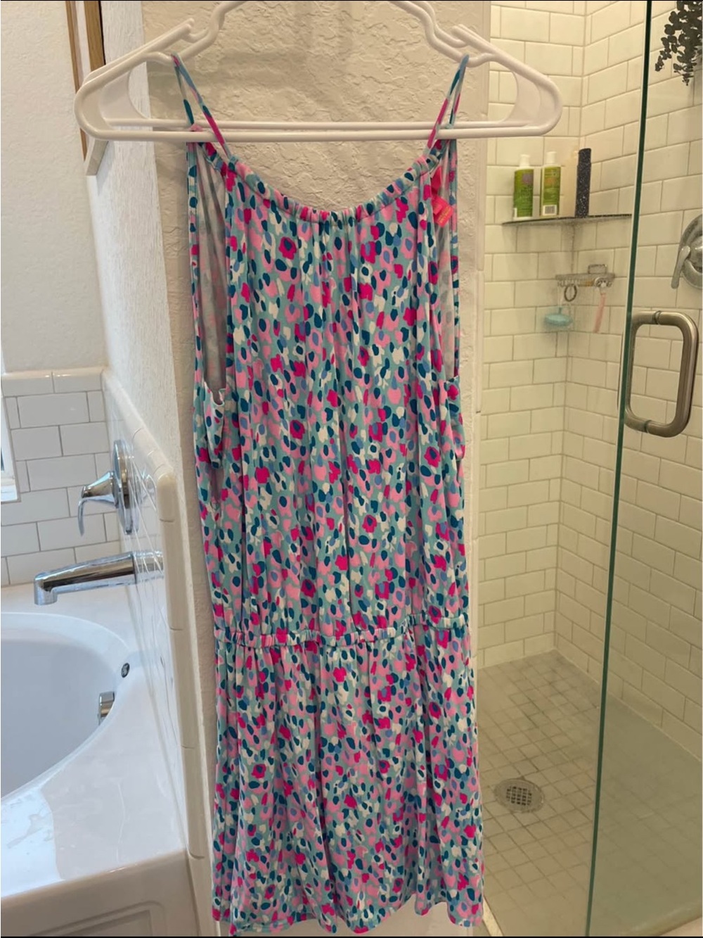 Lilly Pulitzer Pink & Teal Printed Skirted Romper